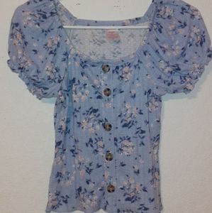 Floral, square neck crop top